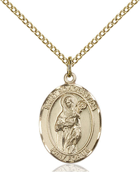 Gold Filled St. Scholastica Pendant