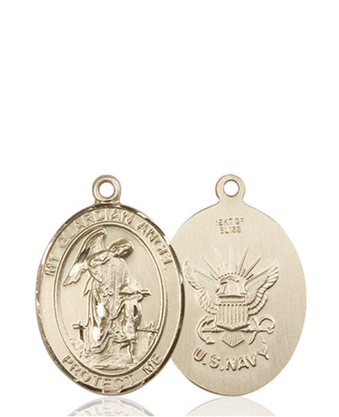 14kt Gold Guardian Angel / Navy Medal