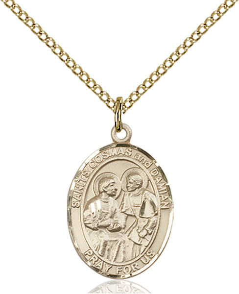 Gold Filled Sts. Cosmas & Damian Pendant