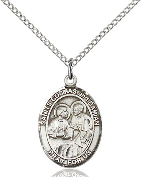 Sterling Silver Sts. Cosmas & Damian Pendant