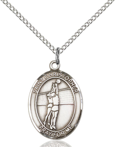 Sterling Silver St. Christopher/Volleyball Pendant