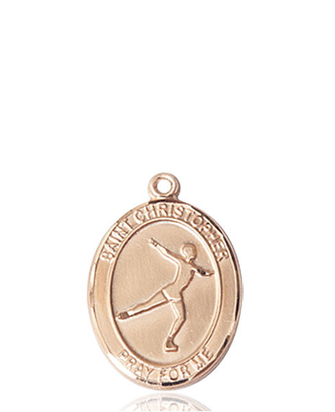 14kt Gold St. Christopher/Figure Skating Medal