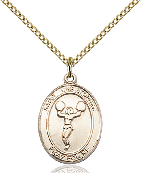 Gold Filled St. Christopher/Cheerleading Pendant