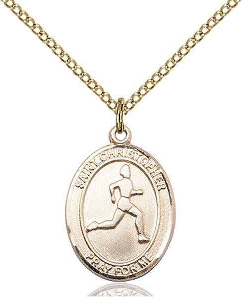 Gold Filled St. Christopher/Track & Field Pendant