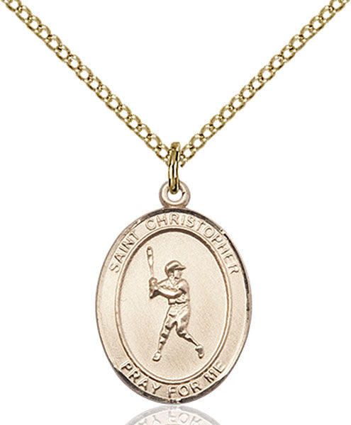 Gold Filled St. Christopher/Baseball Pendant