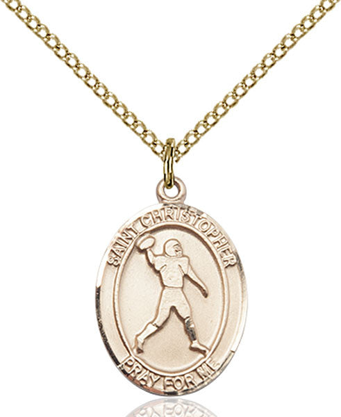 Gold Filled St. Christopher/Football Pendant