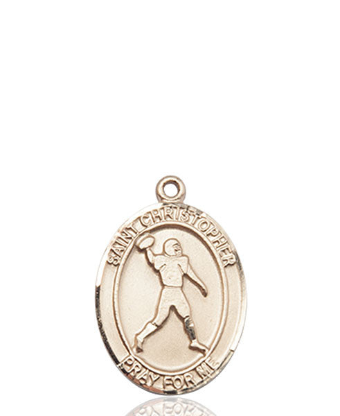 14kt Gold St. Christopher/Football Medal