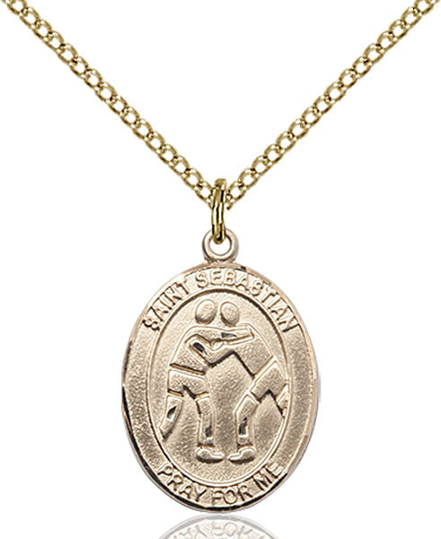 Gold Filled St. Sebastian/Wrestling Pendant