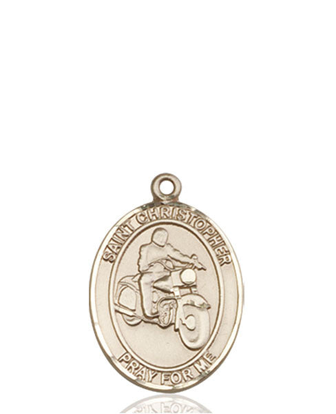 14kt Gold St. Christopher/Motorcycle Medal