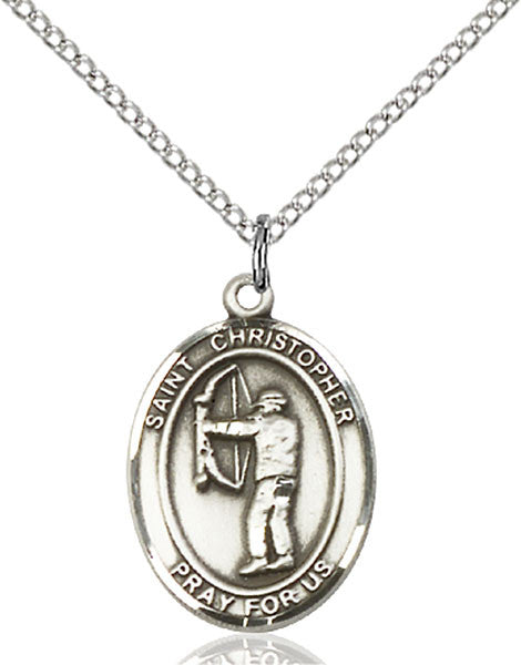 Sterling Silver St. Christopher/Archery Pendant