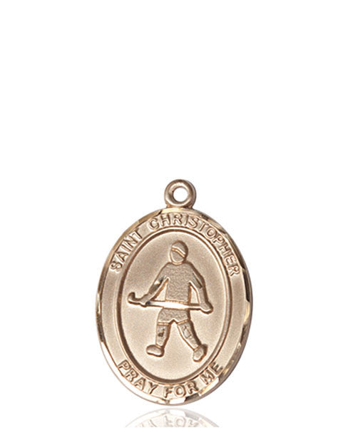 14kt Gold St. Christopher / Field Hockey Medal