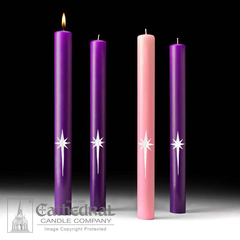 Star of the Magi Advent Candles 1-1/2" x 16"
