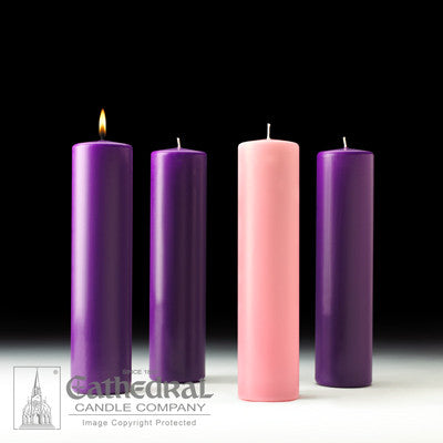 Advent Pillar Candle Sets Stearine 3" x 12" [Purple and Blue options]