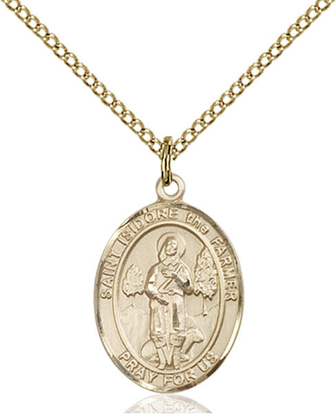 Gold Filled St. Isidore the Farmer Pendant