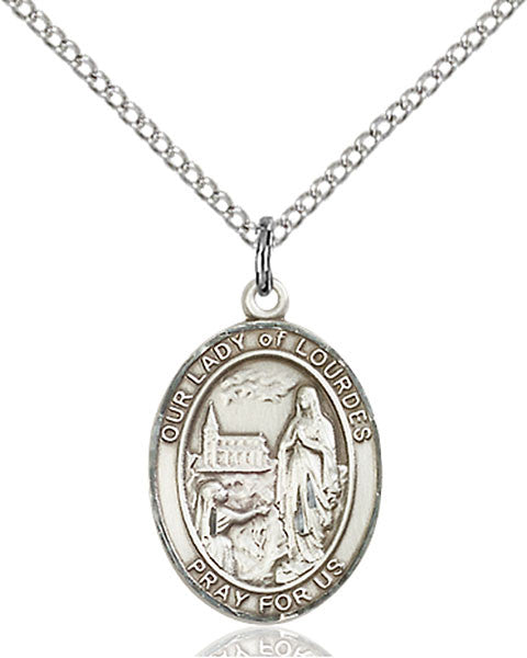 Sterling Silver O/L of Lourdes Pendant