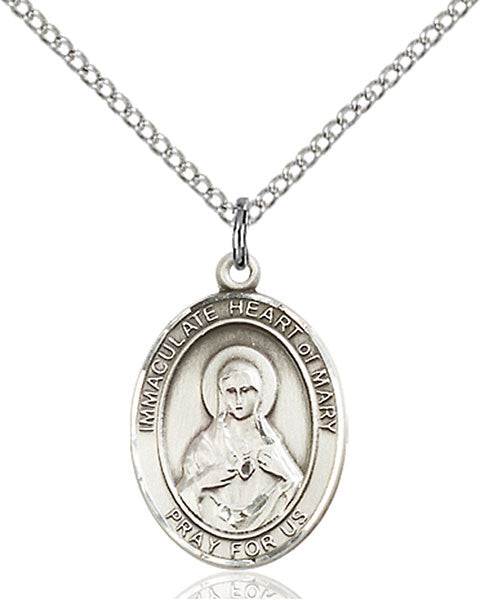 Sterling Silver Immaculate Heart of Mary Pendant