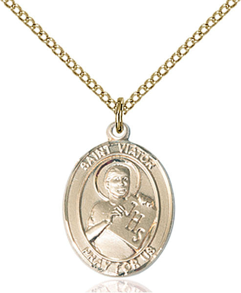 Gold Filled St. Viator of Bergamo Pendant