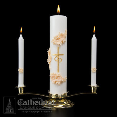 Wedding Candle Gold & Cream