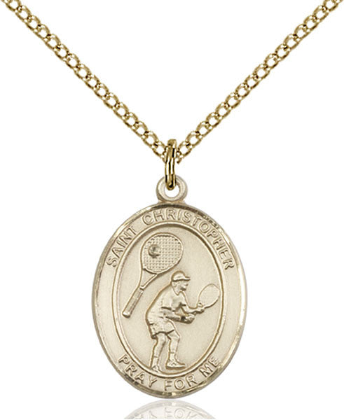 Gold Filled St. Christopher/Tennis Pendant