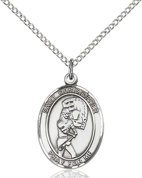 Sterling Silver St. Christopher/Softball Pendant