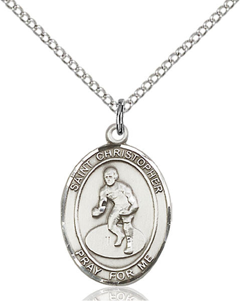 Sterling Silver St. Christopher/Wrestling Pendant