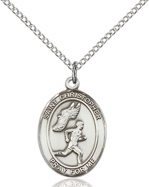 Sterling Silver St. Christopher/Track&Field Men Pe
