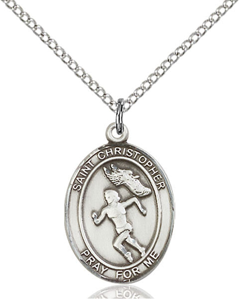 Sterling Silver St. Christopher/Track&Field Women