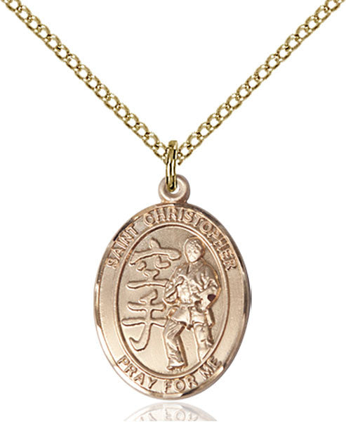 Gold Filled St Christopher / Karate Pendant