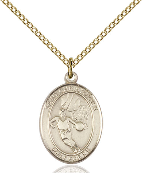 Gold Filled St. Sebastian / Basketball Pendant