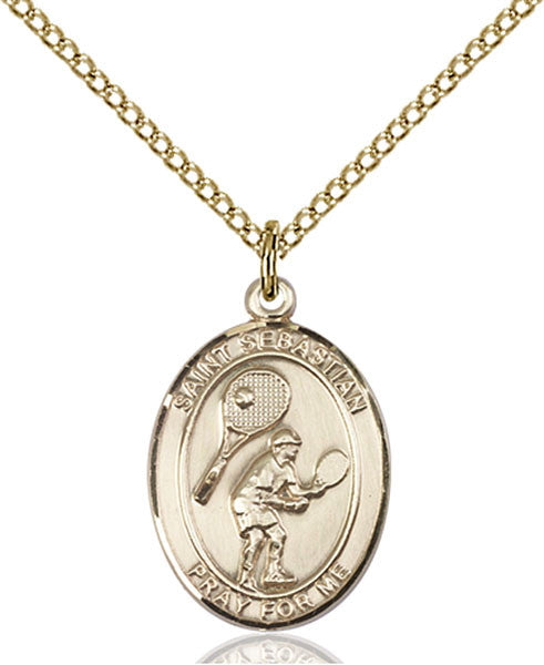 Gold Filled St. Sebastian / Tennis Pendant
