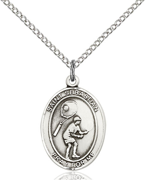 Sterling Silver St. Sebastian / Tennis Pendant