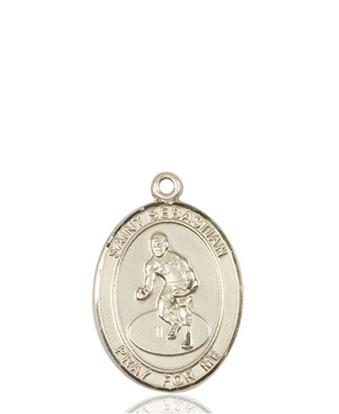 14kt Gold St. Sebastian / Wrestling Medal