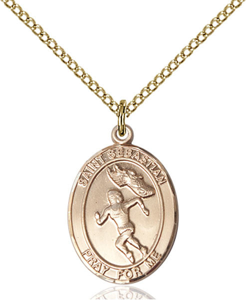 Gold Filled St. Sebastian / Track & Field Pendant