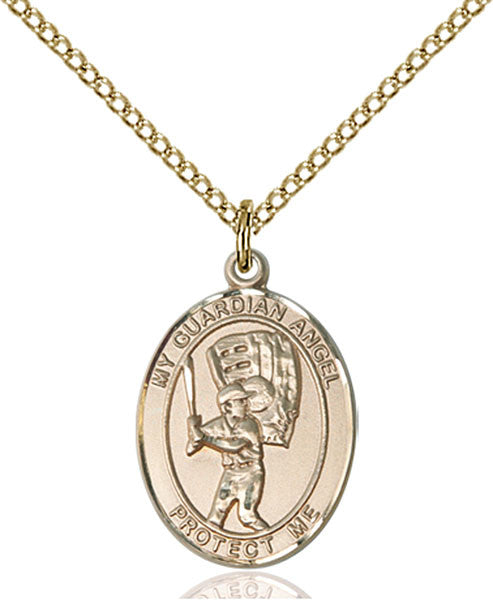 Gold Filled Guardian Angel / Baseball Pendant