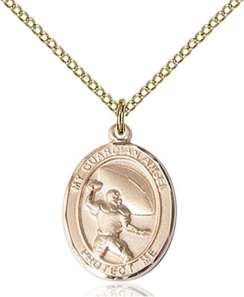 Gold Filled Guardian Angel / Football Pendant