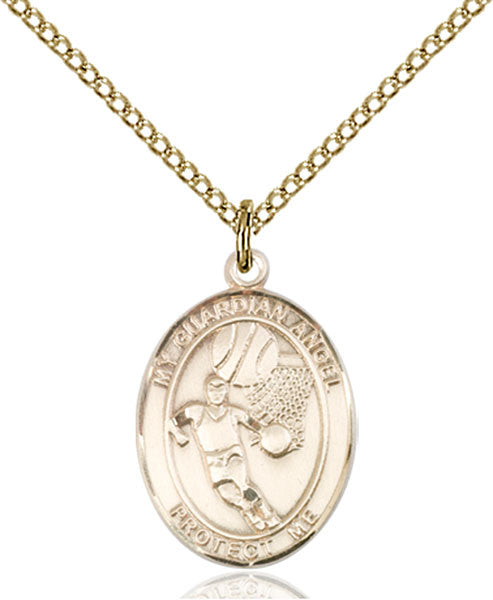 Gold Filled Guardian Angel / Basketball Pendant