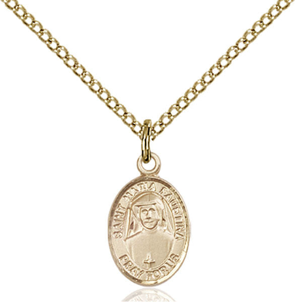 Gold Filled St. Maria Faustina Pendant