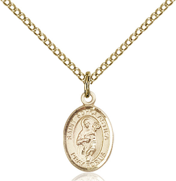Gold Filled St. Scholastica Pendant
