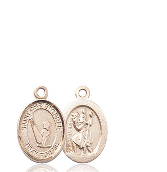 14kt Gold St. Christopher/Gymnastics Medal
