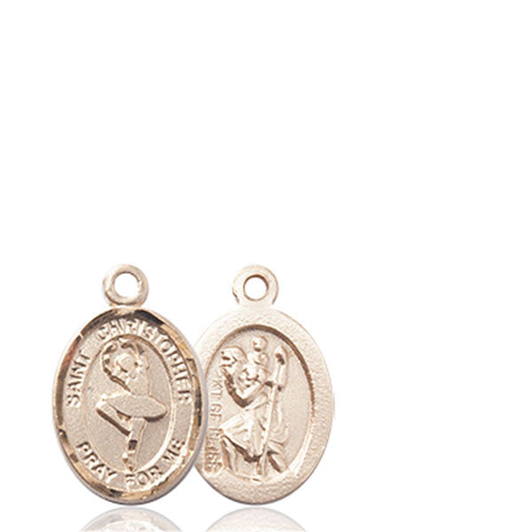 14kt Gold St. Christopher/Dance Medal