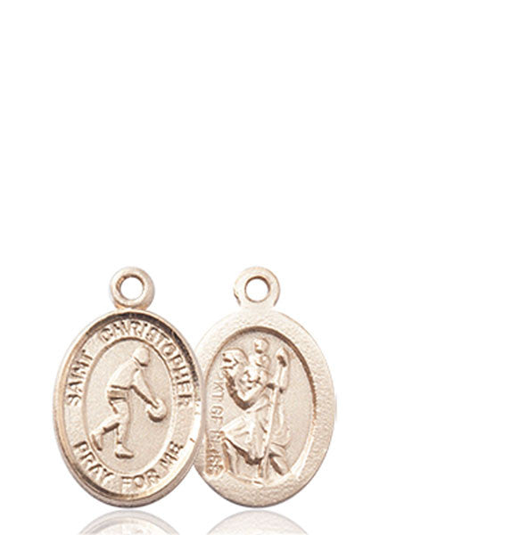 14kt Gold St. Christopher/Basketball Medal