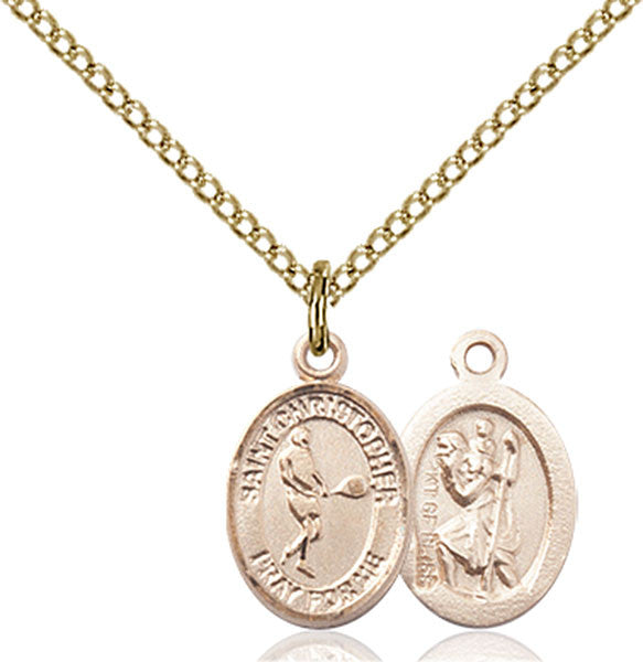 Gold Filled St. Christopher/Tennis Pendant