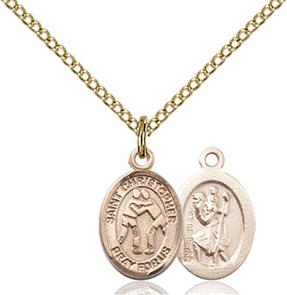 Gold Filled St. Christopher/Wrestling Pendant