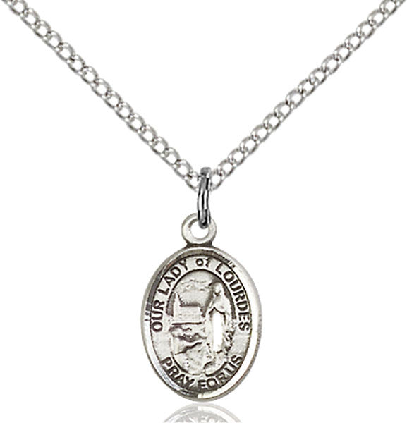 Sterling Silver O/L of Lourdes Pendant