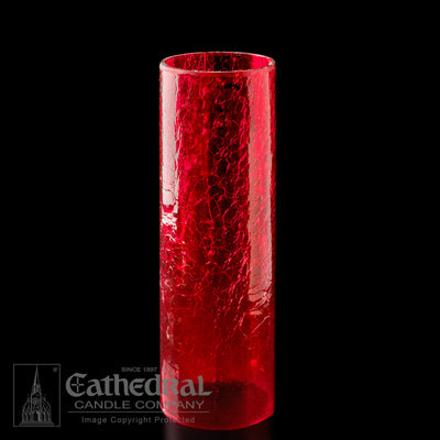 Crackle Glass Globe Cylinder | 4 x 12 - Ruby