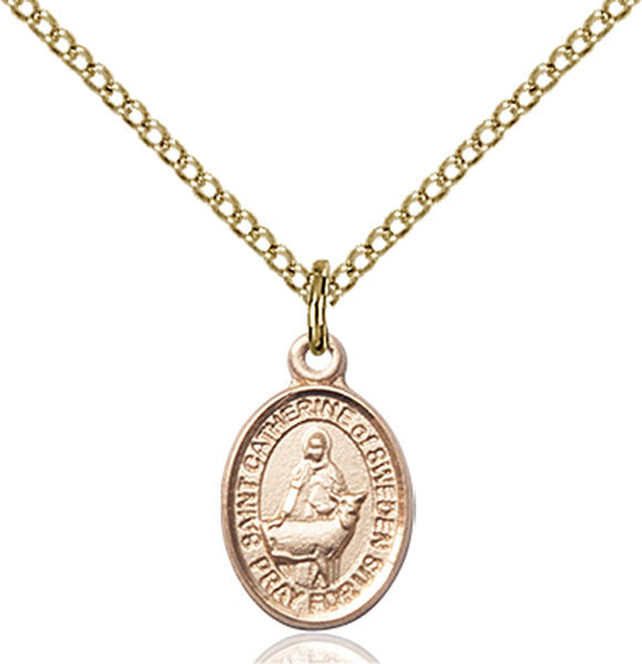 Gold Filled St. Catherine Of Sweden Pendant