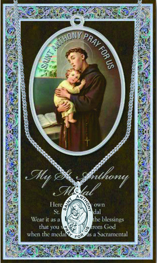 St. Anthony Necklace & Chain with Picture Folder