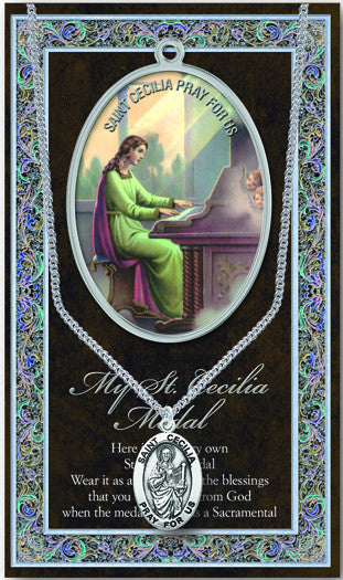 St. Cecilia Necklace & Chain with Picture Folder
