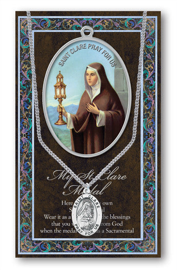 St. Clare Necklace & Chain with Picture Folder