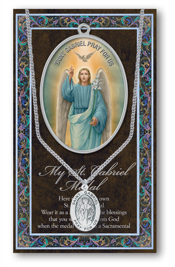 St. Gabriel Necklace & Chain with Picture Folder
